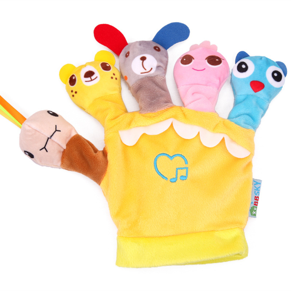 Wholesale Cartoon Animal Shaped Hand Puppet Glove Toy with Music Box