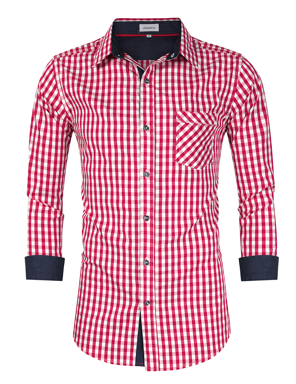 US CLEARLOVE Men Mosaic Plaid Shirt Upgraded Classic for Beer Festival