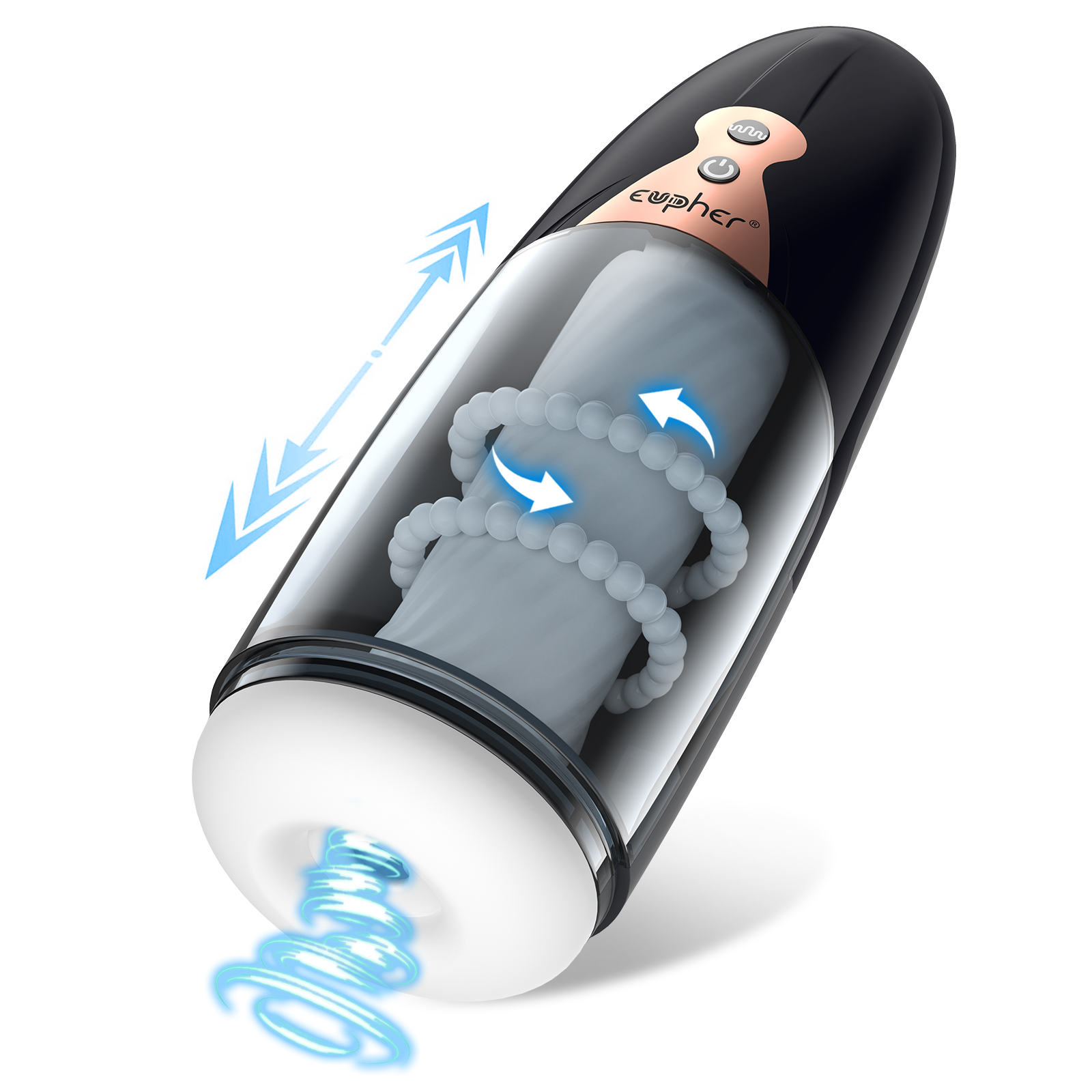 US EUPHER Automatic Male Masturbator 5 Telescoping & Vibrating Electric Sex Masturbation Cup Penis Stroker for Men