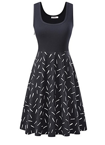 US MISSKY Women Vintage Scoop Neck Sleeveless A-line Sexy Cocktail Party Dress