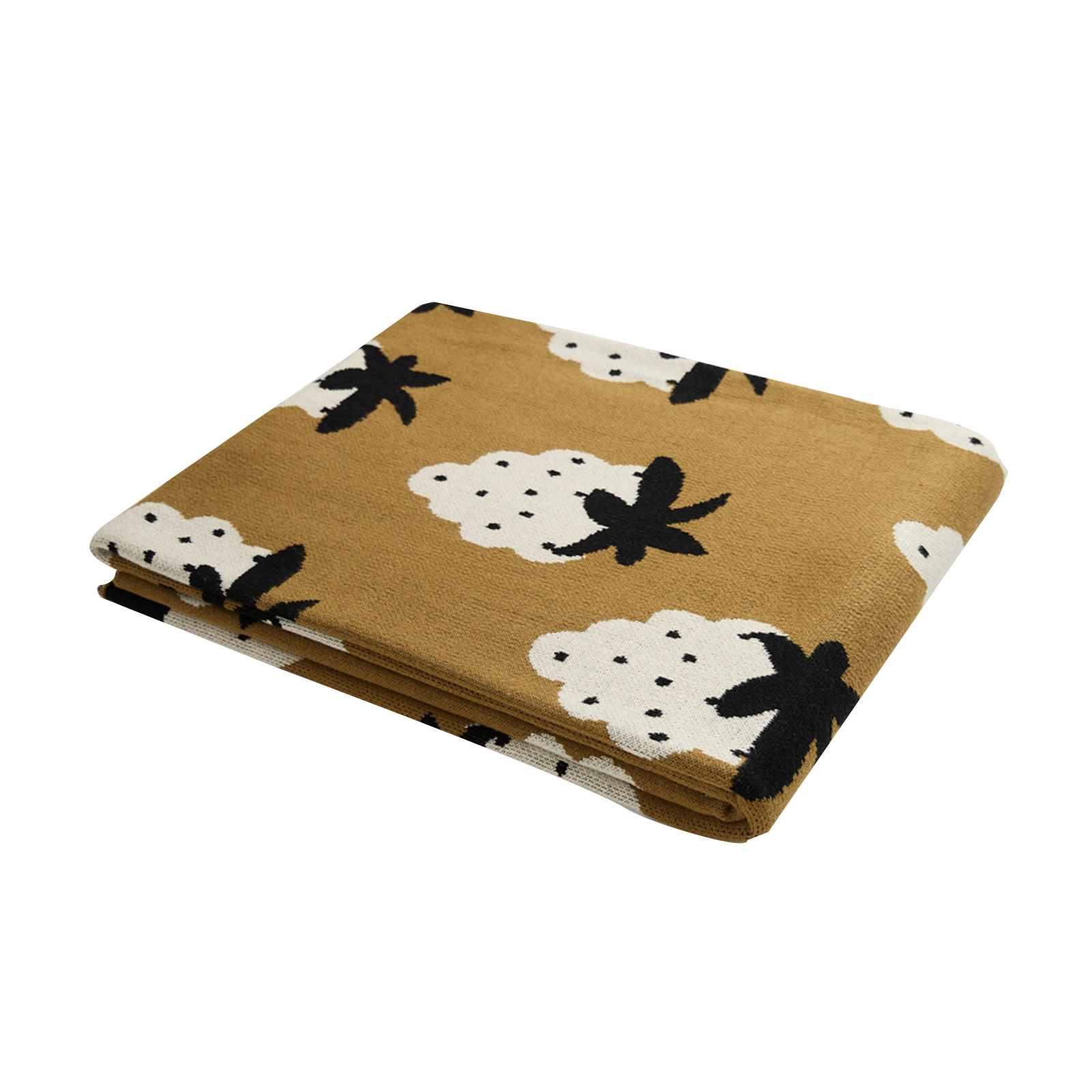Strawberry Pattern Cotton Blanket Lightweight Breathable Super Soft Throw Blanket For Couch Sofa Bed coffee Blanket: 130 x 160CM