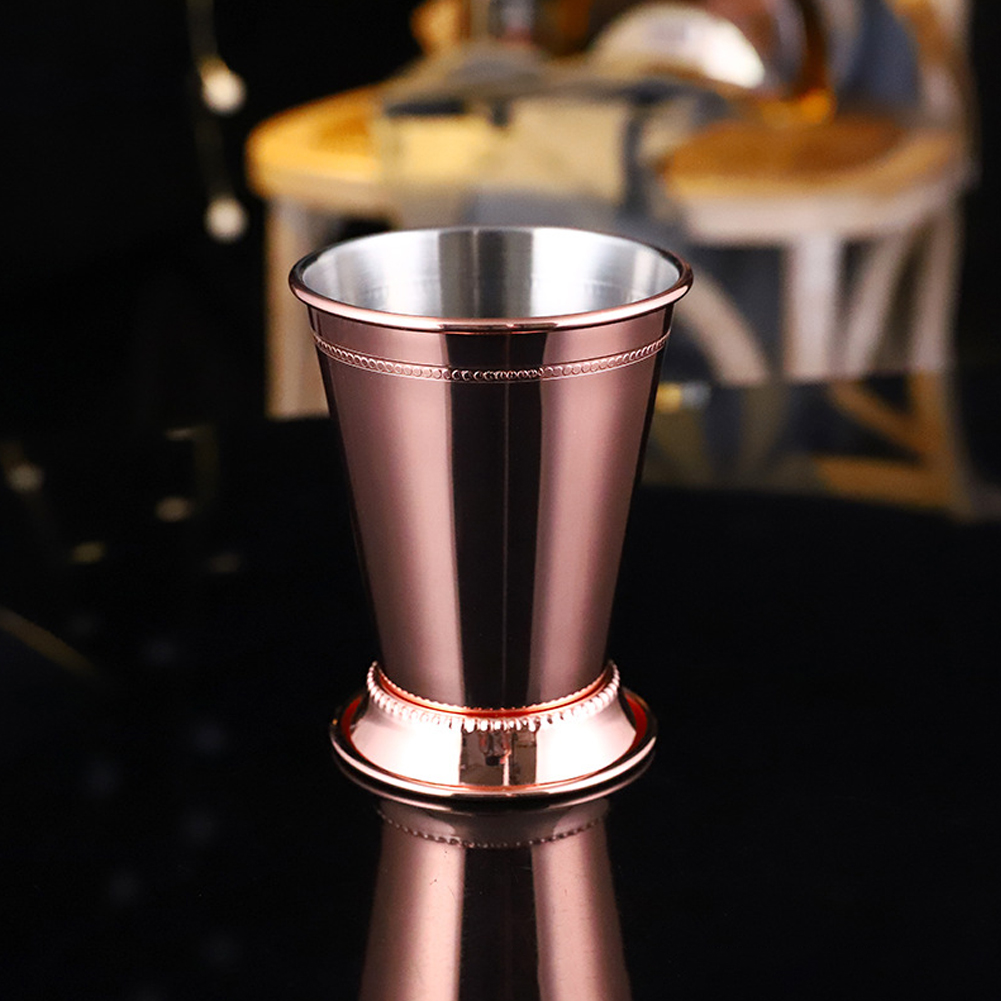 1PC Stainless Steel Edge Curl Cup for Mojito Cocktail Mug Rose gold