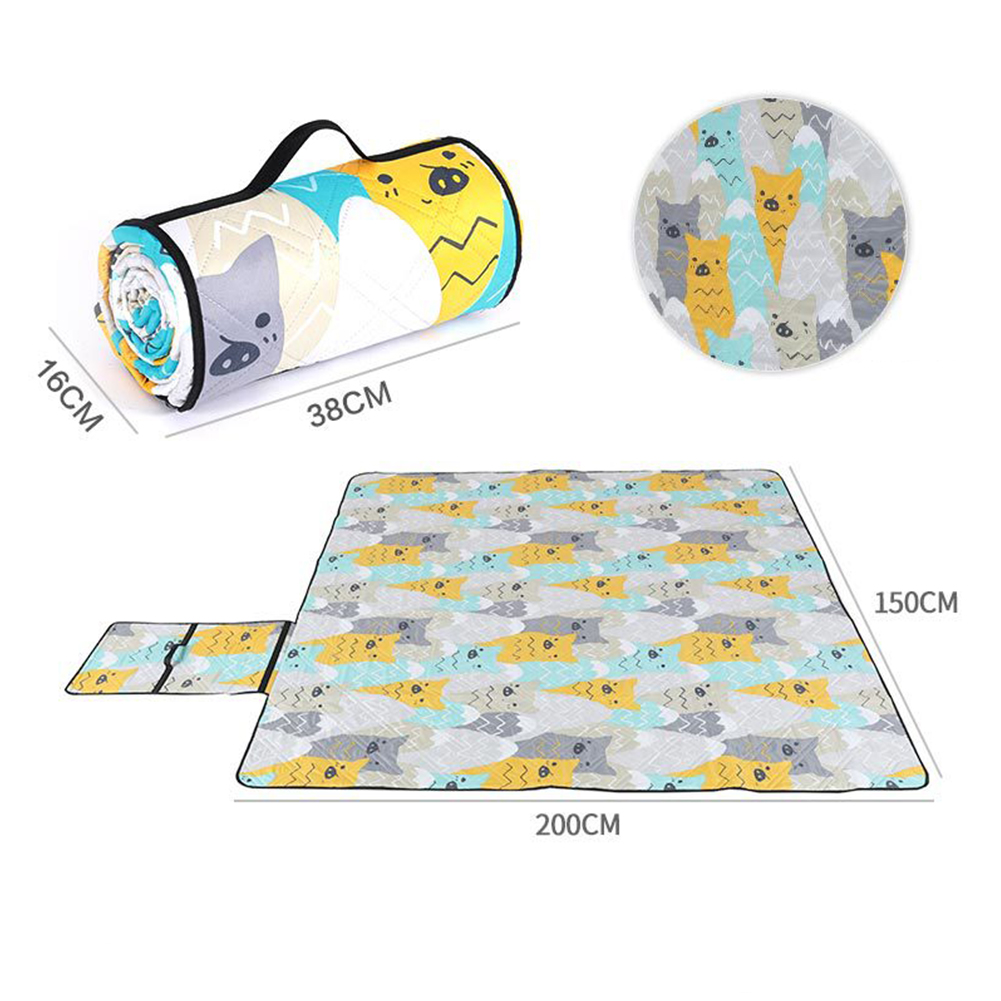 Ultrasonic Picnic Mat Large Sandproof Beach Blanket Foldable Outdoor Blanket