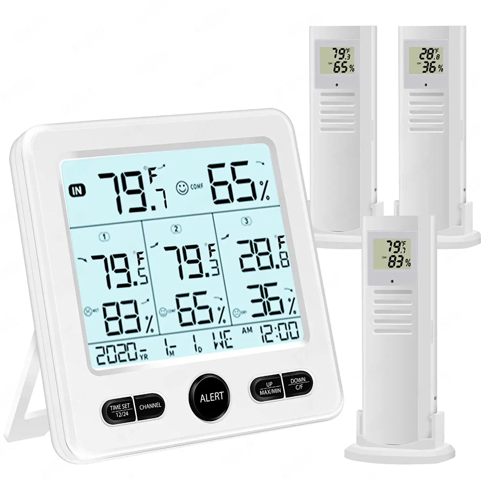 Wireless Thermometer Hygrometer Large Screen Temperature Humidity Monitor Meter