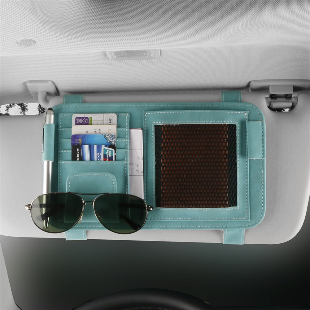 Car Sun Visor Organizer Bill Clip Storage Pouch Glasses Holder