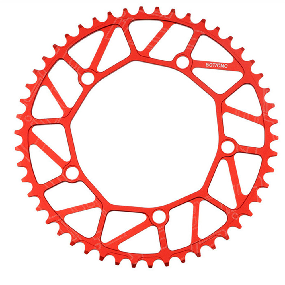 Bike Chainwheel Narrow Width Anti-hanging Chain Colorful Plating Chainring For Brompton 50 52 54 56 58T red