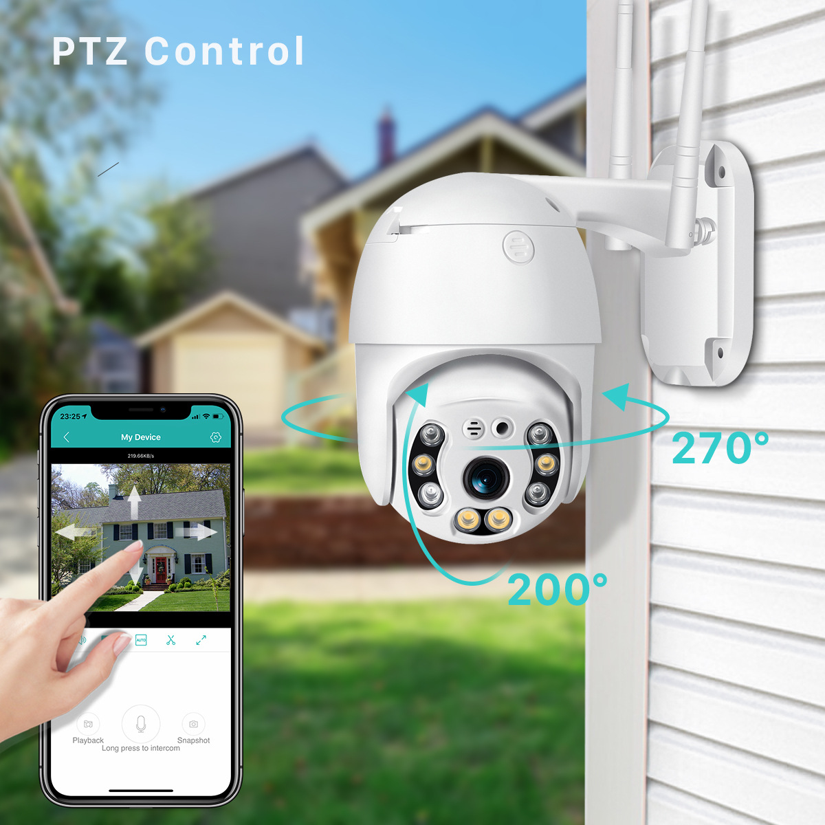 1080P H.265 Waterproof WiFi Camera Motion Voice Alert Dual Antenna PTZ IP Camera Audio IR Night Vision CCTV Surveillance 1080P Australian standard
