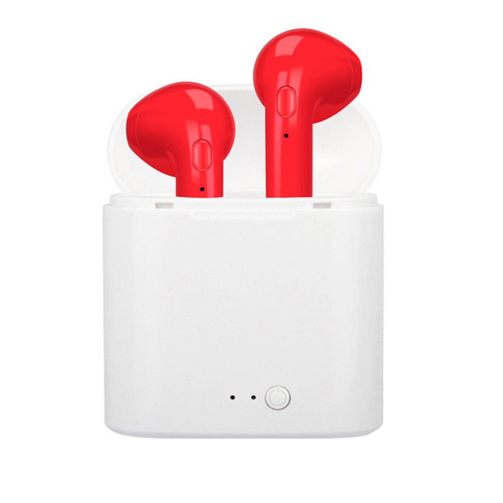 Tws Wireless Headphones for all Smartphones Bluetooth 5.0 Sport Earbuds Headset With Mic Charging Case red