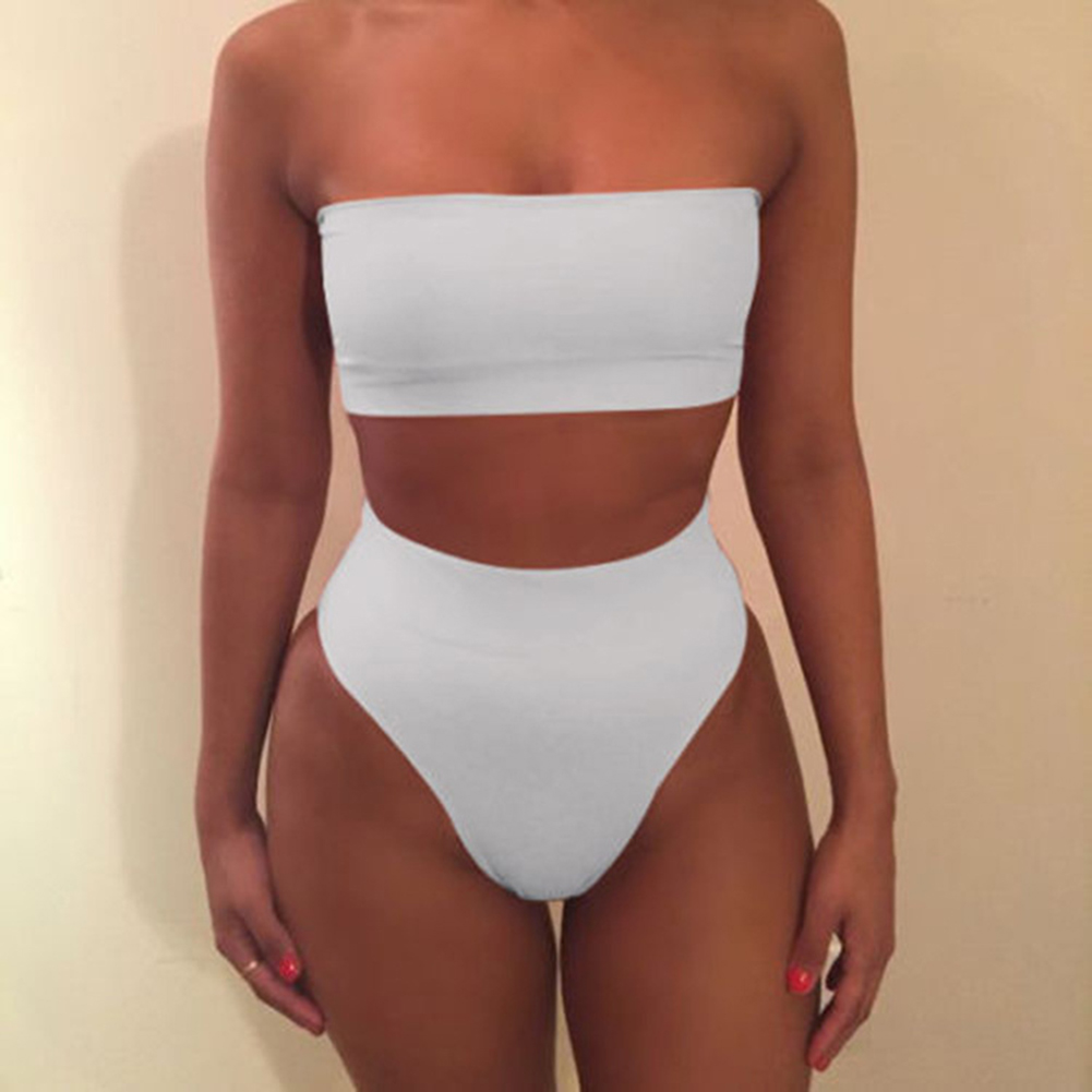 tube top high waisted bathing suit