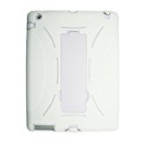 1PC New White Back Hard+Soft Rubber Dual Layer Hybrid Case Cover For iPad 2 3 4 White