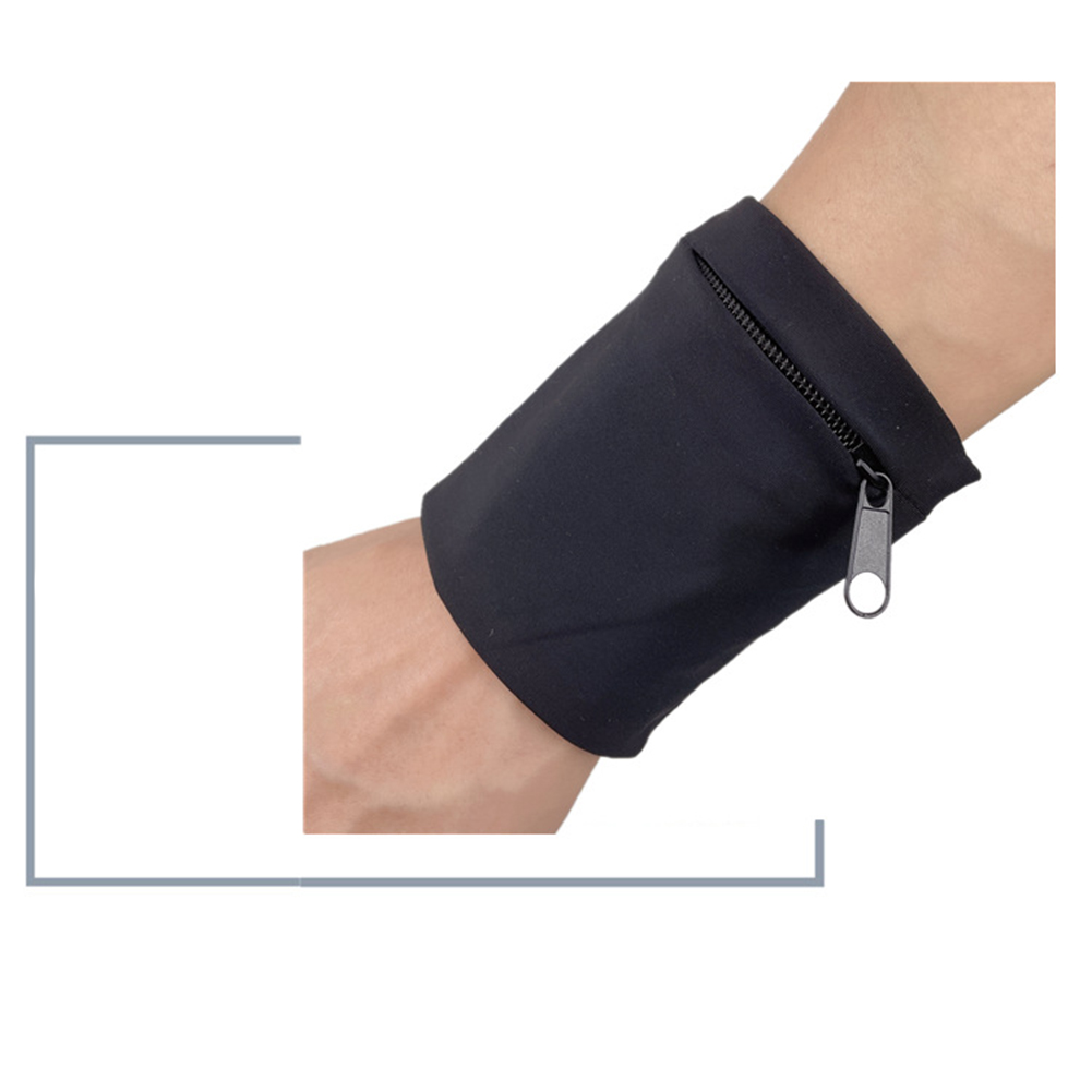 Outdoor Sports Arm  Bag Ultra-thin Anti-slip Wristband Wrist Armband Cycling Phone Bag For Fitness Sports Phone Cycling Pouch black