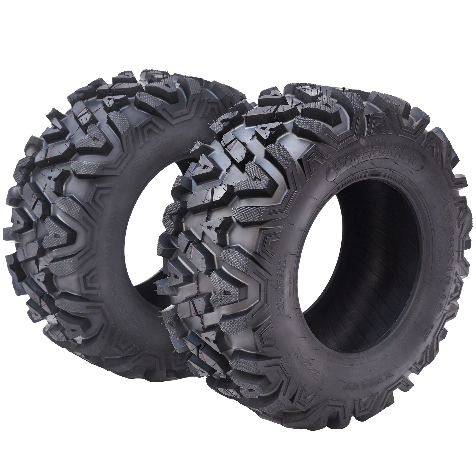 US GARVEE Set of 2  ATV Trail Tires 6PR Knobby Sport Tires, Tubeless - AT25x10-12-6PR TL KNIGHT