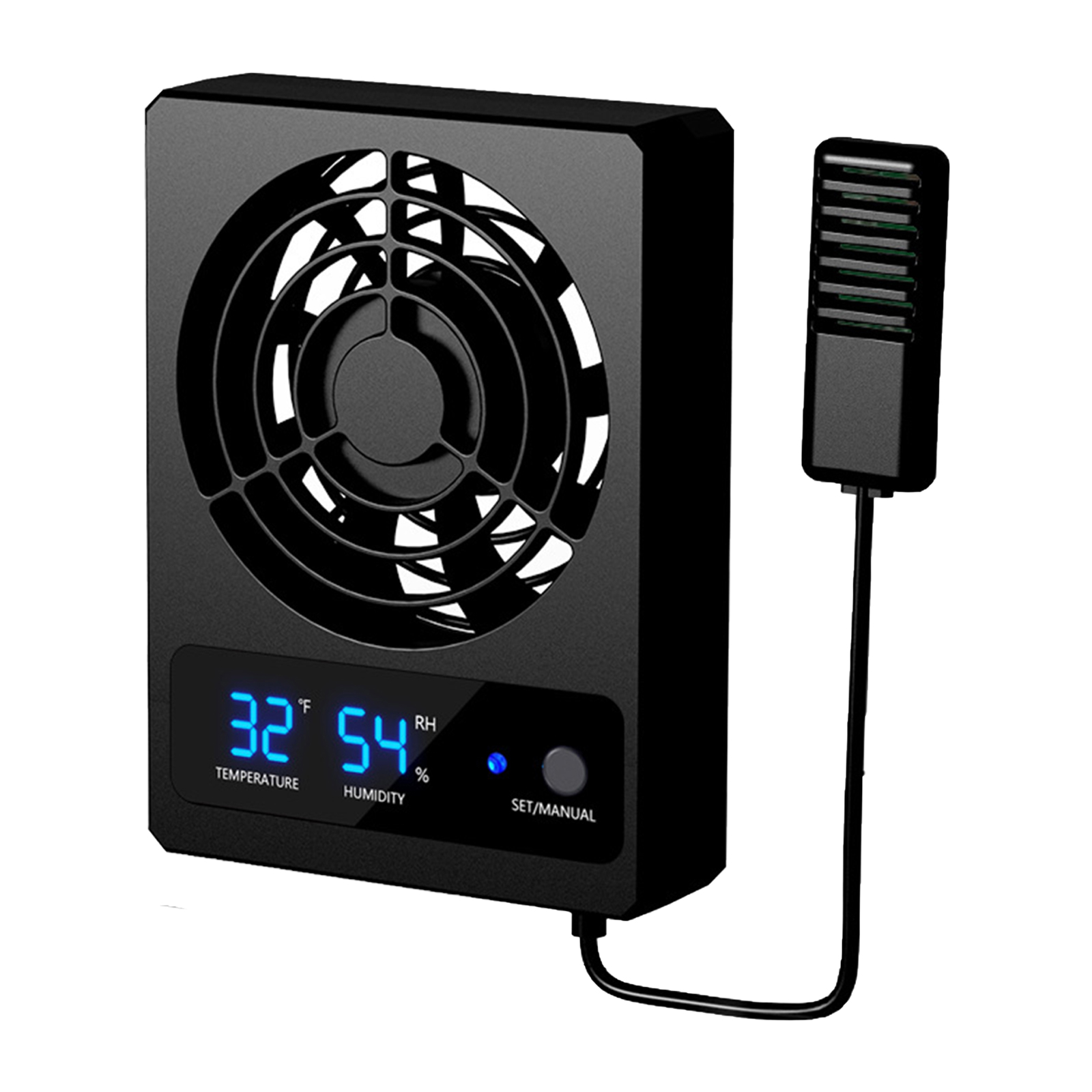 Reptile Fan Crawl Space Vent Fan With Automatic Switch Clear Numbers Available Humidity Settings Fan Dehumidifier For Rainforest Ecological Tanks Fahrenheit (℉)