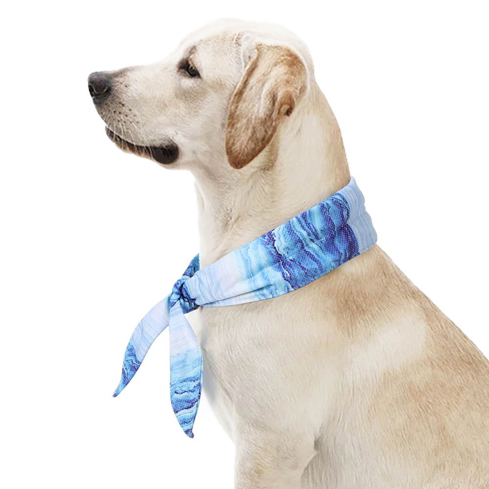 Pet Cooling Scarf Outdoor Comfortable Fabric Ice Collar Pet Supplies Blue