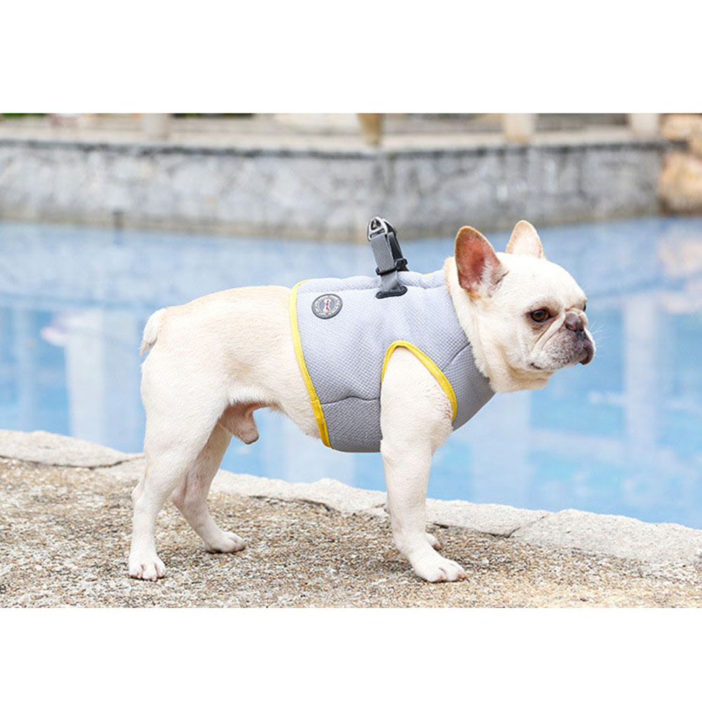 Pet Cooling Harness Summer Vest for Dog Puppy Outdoor Walking Gray yellow_3XL