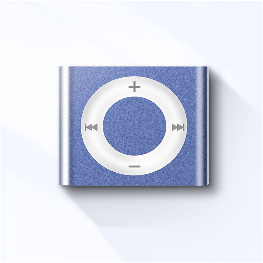 Mini MP3 Music Player Metal Audio Player Built-in Speaker Headphones Tf Card Portable Digital Music Player For Students navy blue