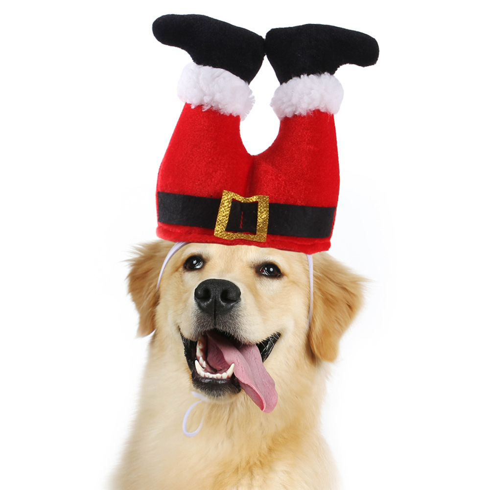 Pet Funny Christmas Clown Hat Adjustable Size Machine Washable Headgear Supplies