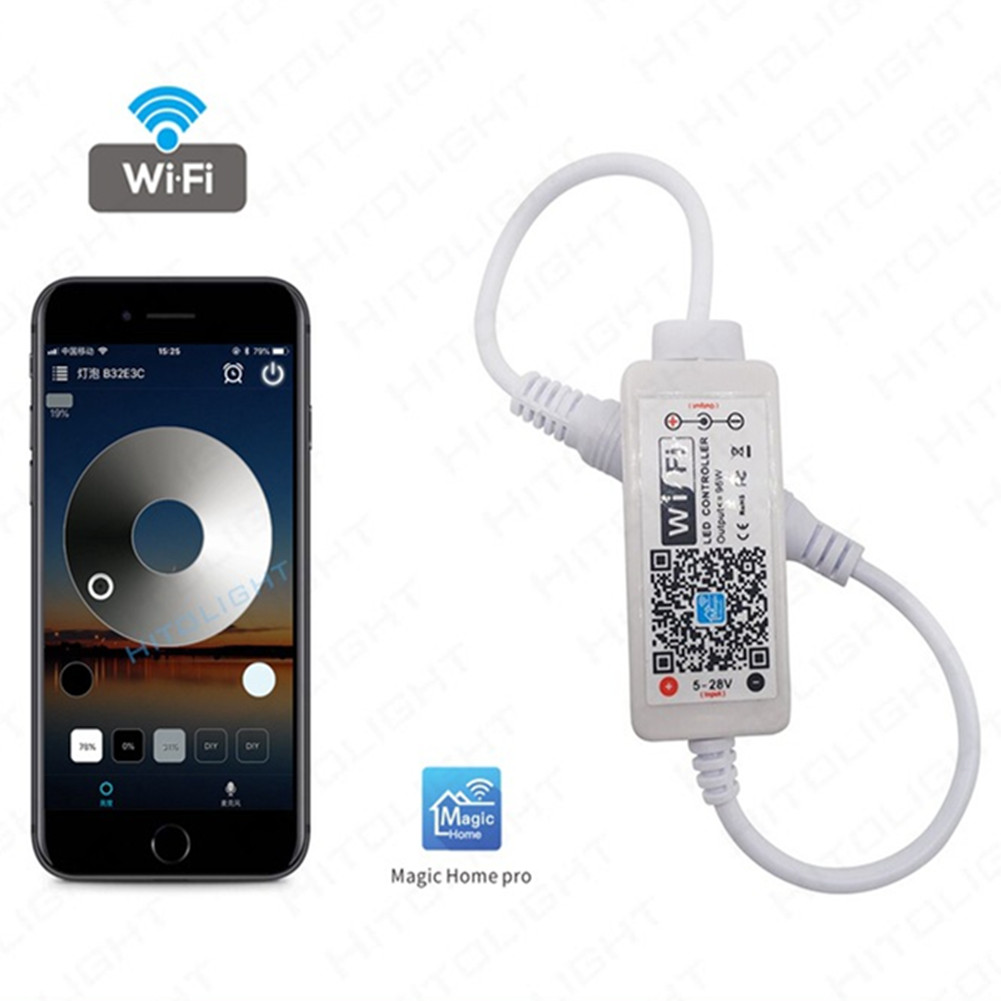 Single Color LED Controller Smart Phone Alexa Dimming Wireless WiFi Controller for 5050 LED Strip Light 32CM_DC5-28V
