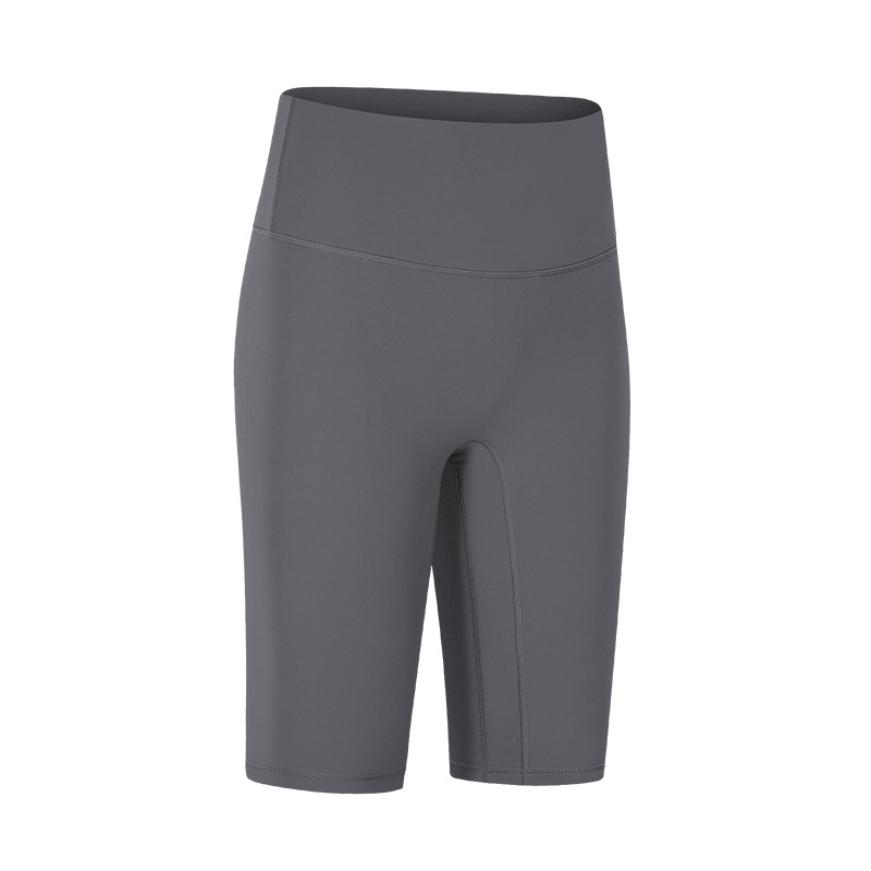 Biker Shorts For Women Elastic Slim Solid Color Athletic Pants For Yoga Fitness Outdoor Sports Running Light gray 8