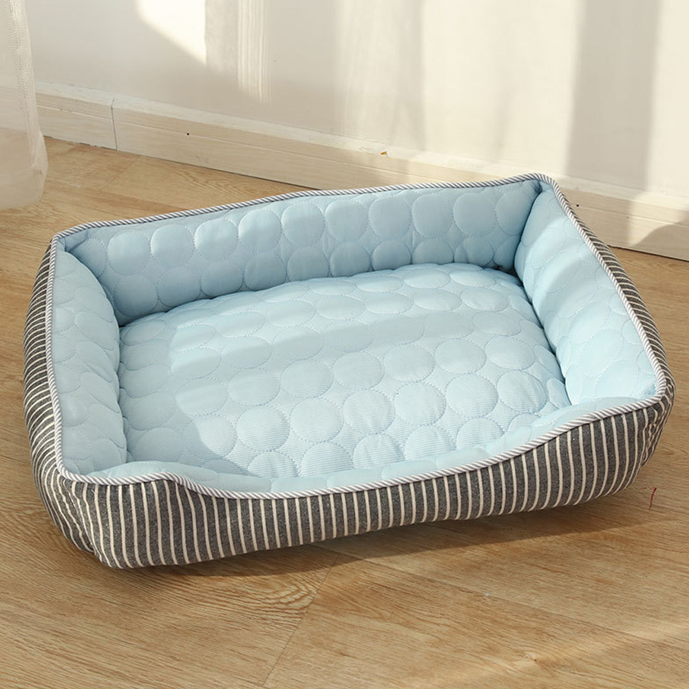 Wholesale Pet Bed Cold Pad Ice Silk Mat Stripe Dog Kennel Cushion for ...