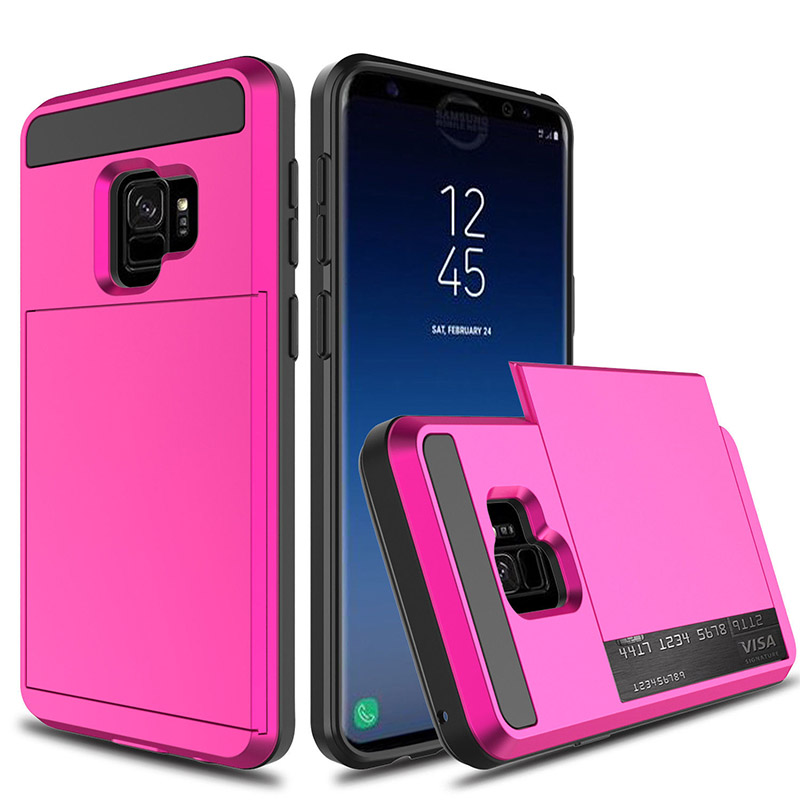 2 in 1 Ultra Slim Shockproof Full Protective Case with Card Wallet Slot for Samsung Galaxy S9/S9 Plus