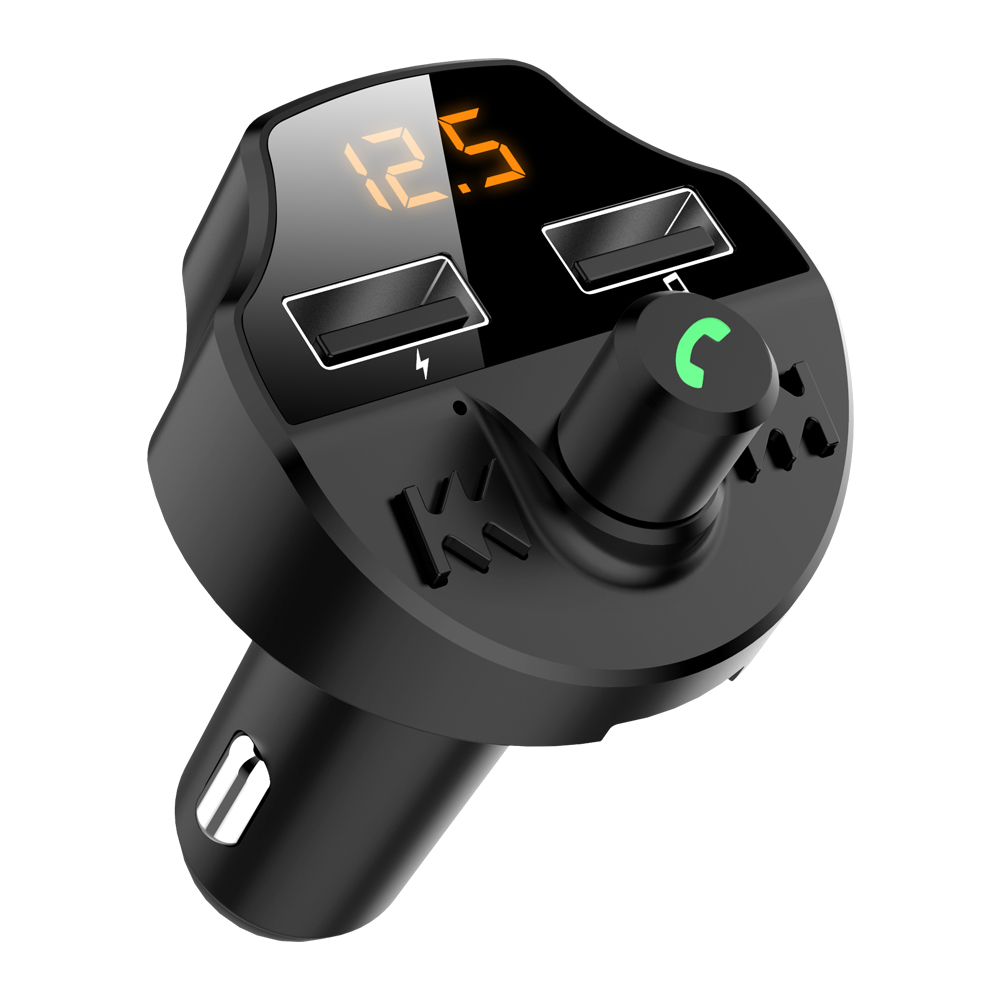 Lossless Audio Decoding Wireless In-Car Bluetooth Player Charger FM Transmitter USB Charging black