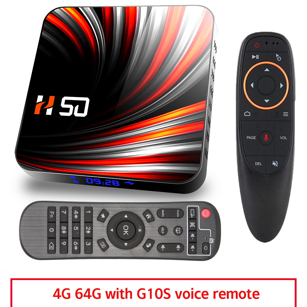 For Android Tv  Box Android 10.0 4k 4gb 32gb 64gb Media Player 3d Video Smart Tv Box 4+64G_Australian plug+G10S remote control
