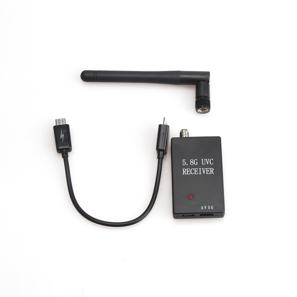 Mini 5.8G FPV Receiver UVC Video Downlink OTG VR Phone black