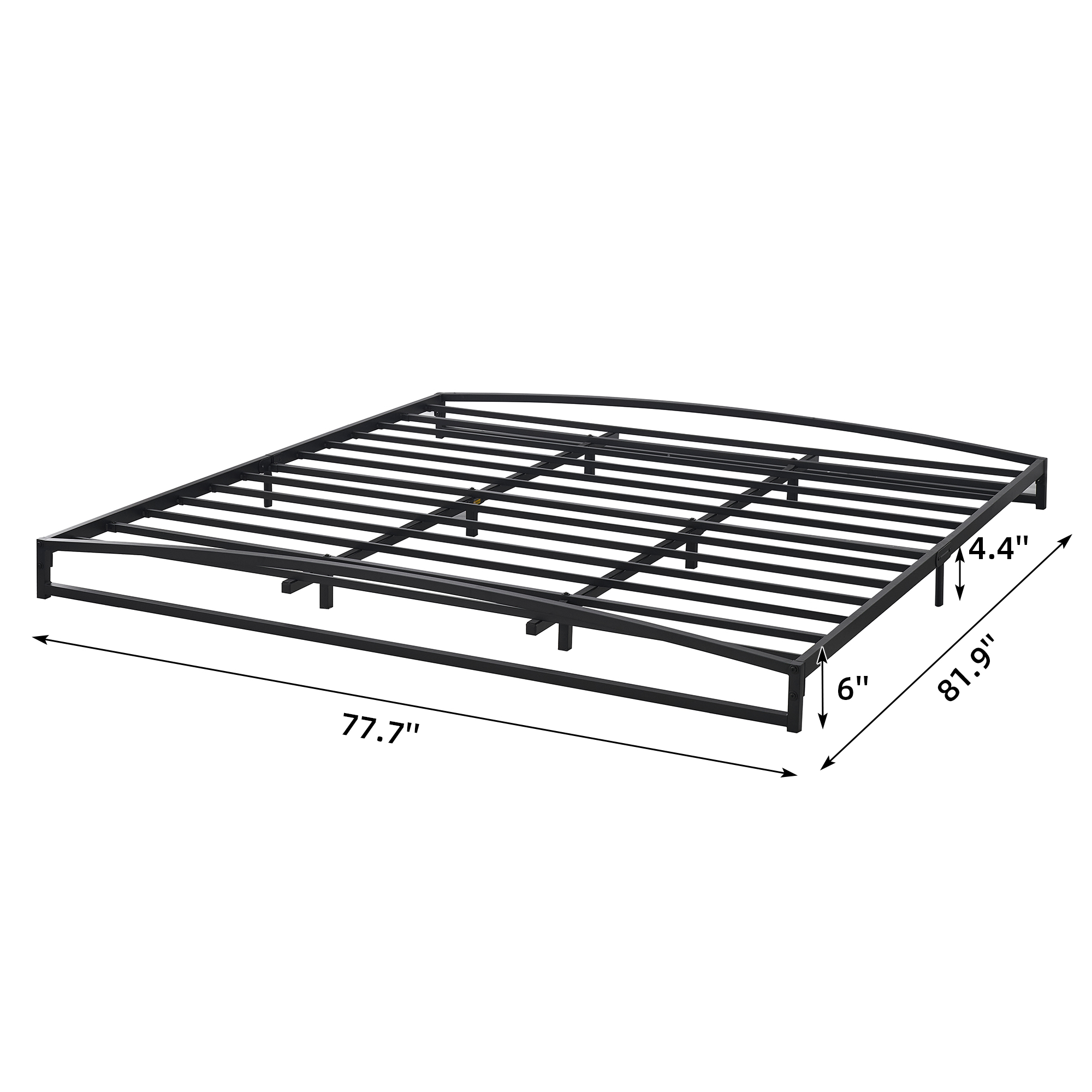 US GARVEE 6 Inch Metal King Bed Frame, Heavy Duty Low Profile King Bed Frame Support Mattress Foundation, No Box Spring Needed,Easy Assembly