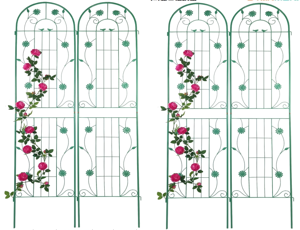 US GARVEE Garden Trellises for Climbing Plants, 4 Pack Metal Plant Trellises, 7.2Ft Iron Plants Support, 86.6