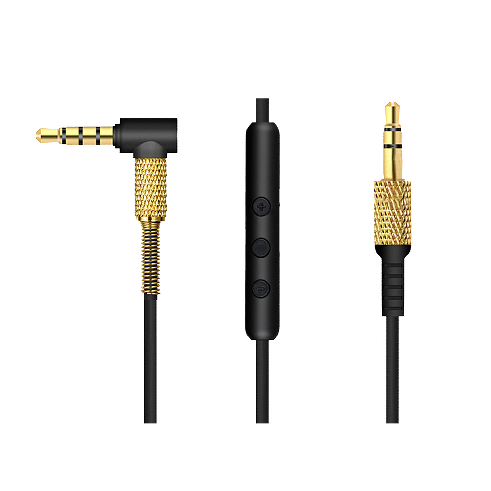Headphone Extension Cable Mic Volume Control Wire Male-to-male 3.5mm Replacement Audio Cord Compatible For Marshall black