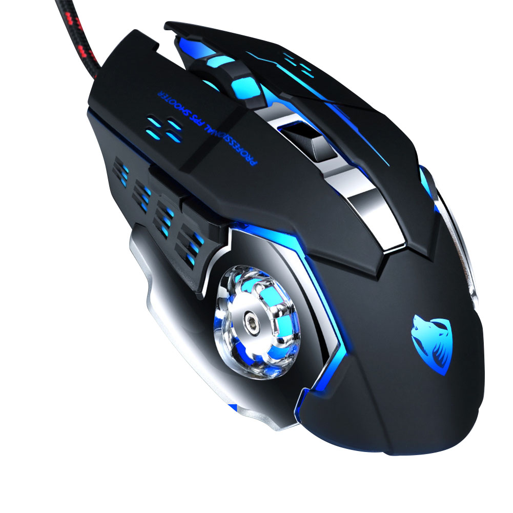 Wholesale Ray Wolf V6 Wrangler Mechanical Wired Gaming Mouse Macro ...