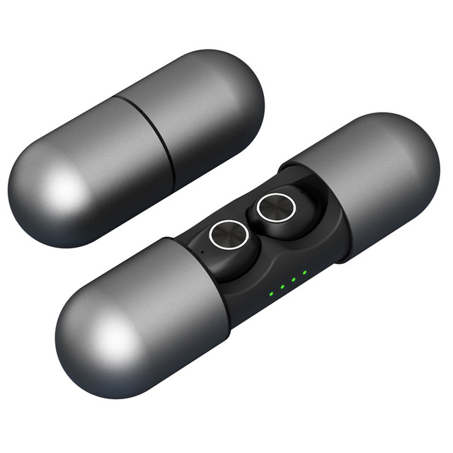 V8 TWS True Wireless Bluetooth Earphones Wireless Headset 5.0 With Charging Compartment No Delay HD Binaural Call SweatProof gray