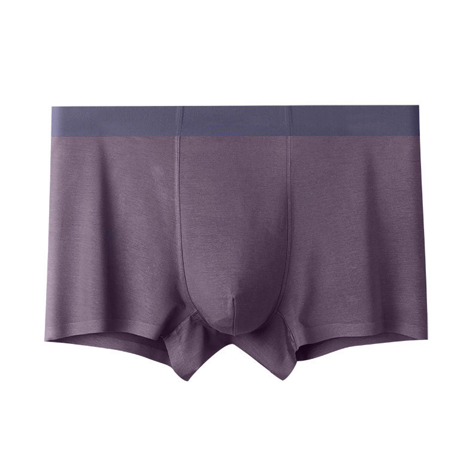 Men Underwear Plus Size Loose Modal Seamless Underpants Middle Waist Solid Color Breathable Underwear light purple L (45-57.5kg)
