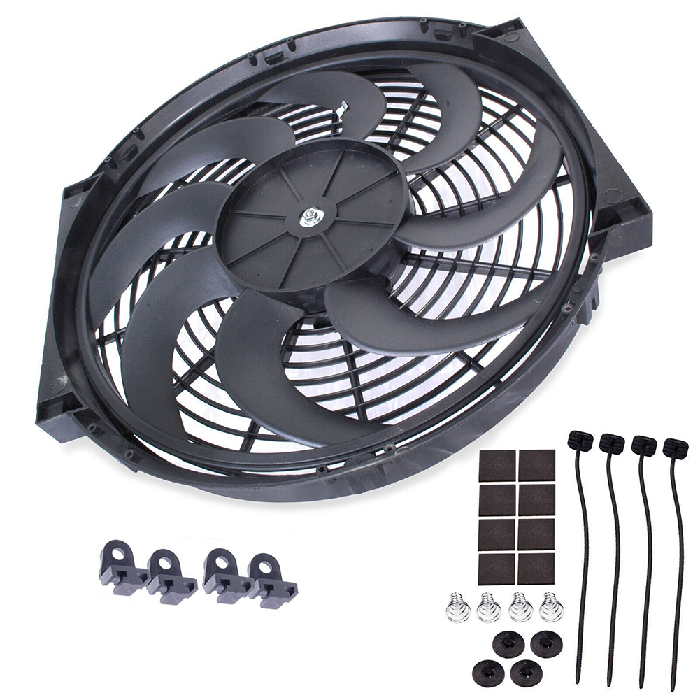 Universal Electric Car Radiator Cooling Fan High Performance 12V 90W 8 Blades