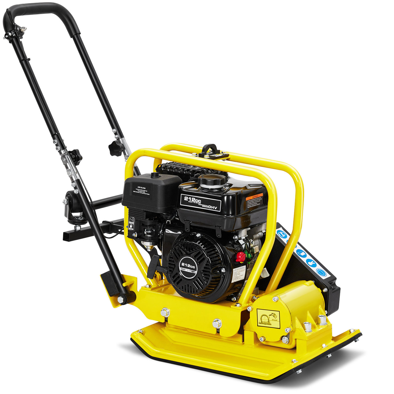 US GARVEE 7.0 HP Plate Compactor, 4500LBS Compaction Force, 212cc Gasoline Engine 5760 VPM, Power Vibratory Soil Tamper Compactor Machine, EPA Compliant