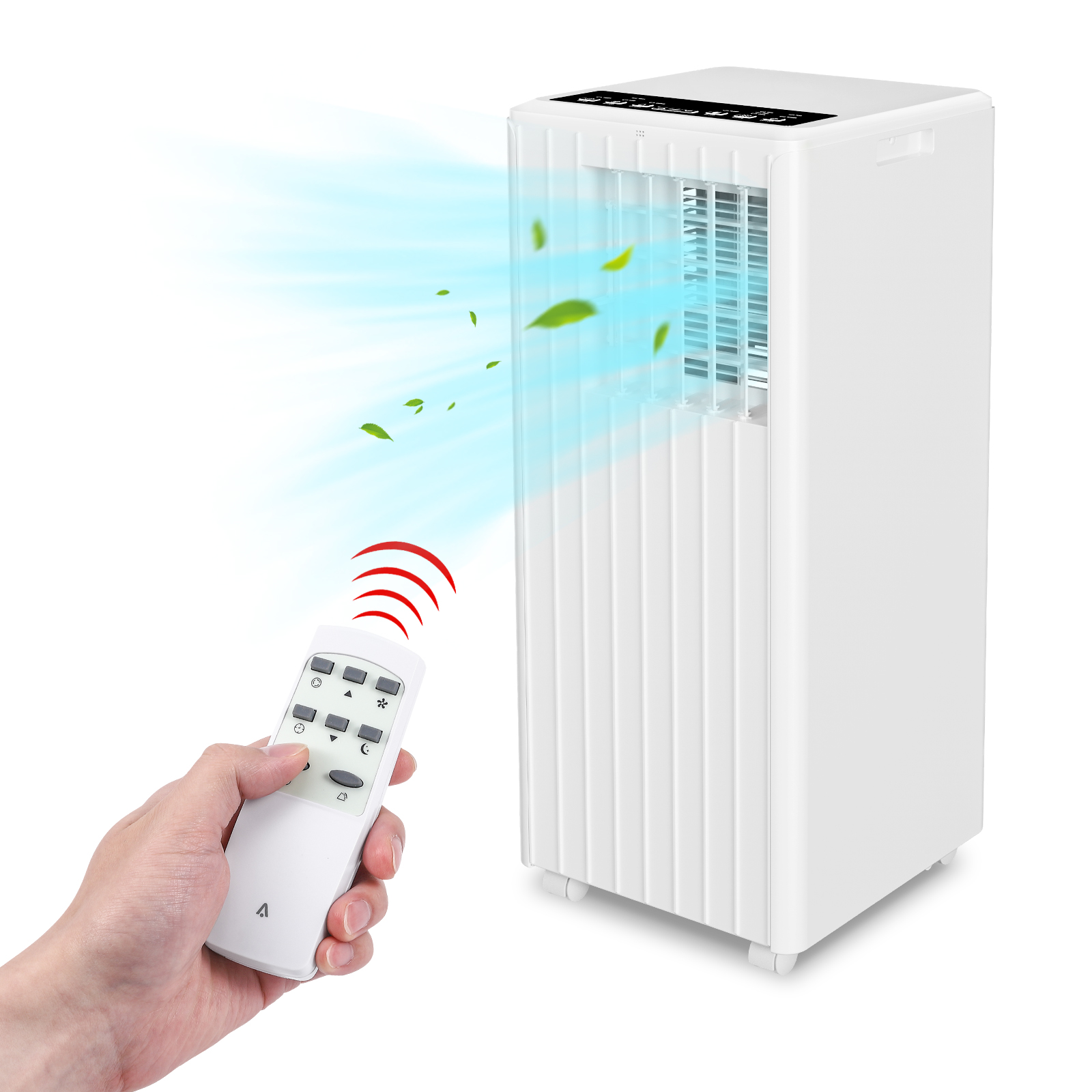 US GARVEE 8000 BTU Portable Air Conditioner 3-in-1 Portable Conditioner with Remote Control 2 Speeds Cools Room Up to 350 Sq.Ft - White