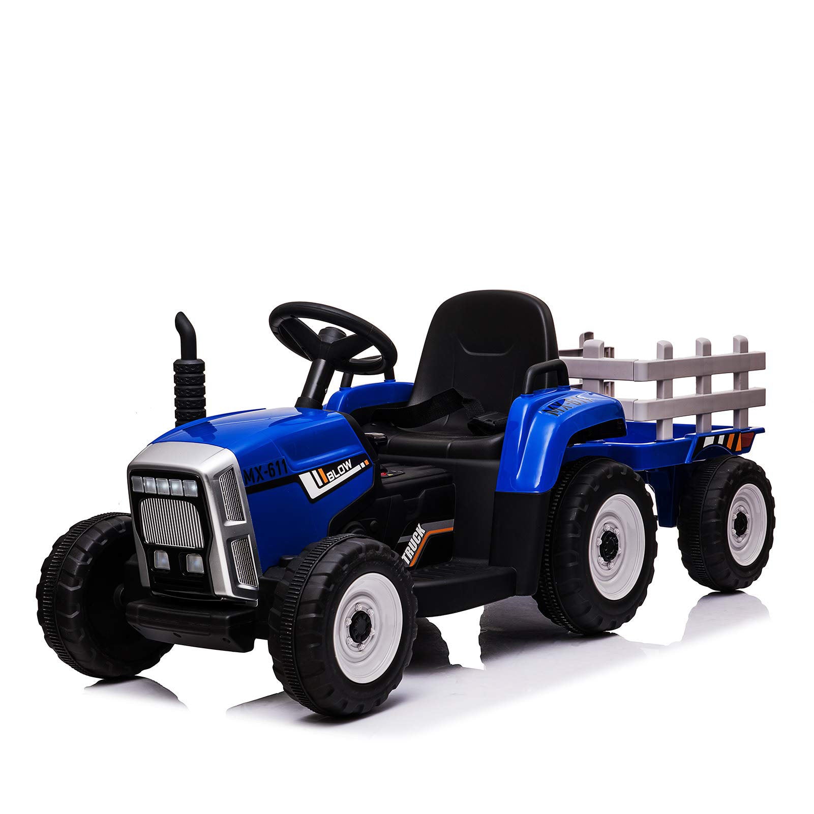 US US RCTOWN 12V Kids Electric Tractor Battery Powered Ride On Car Blue 35W