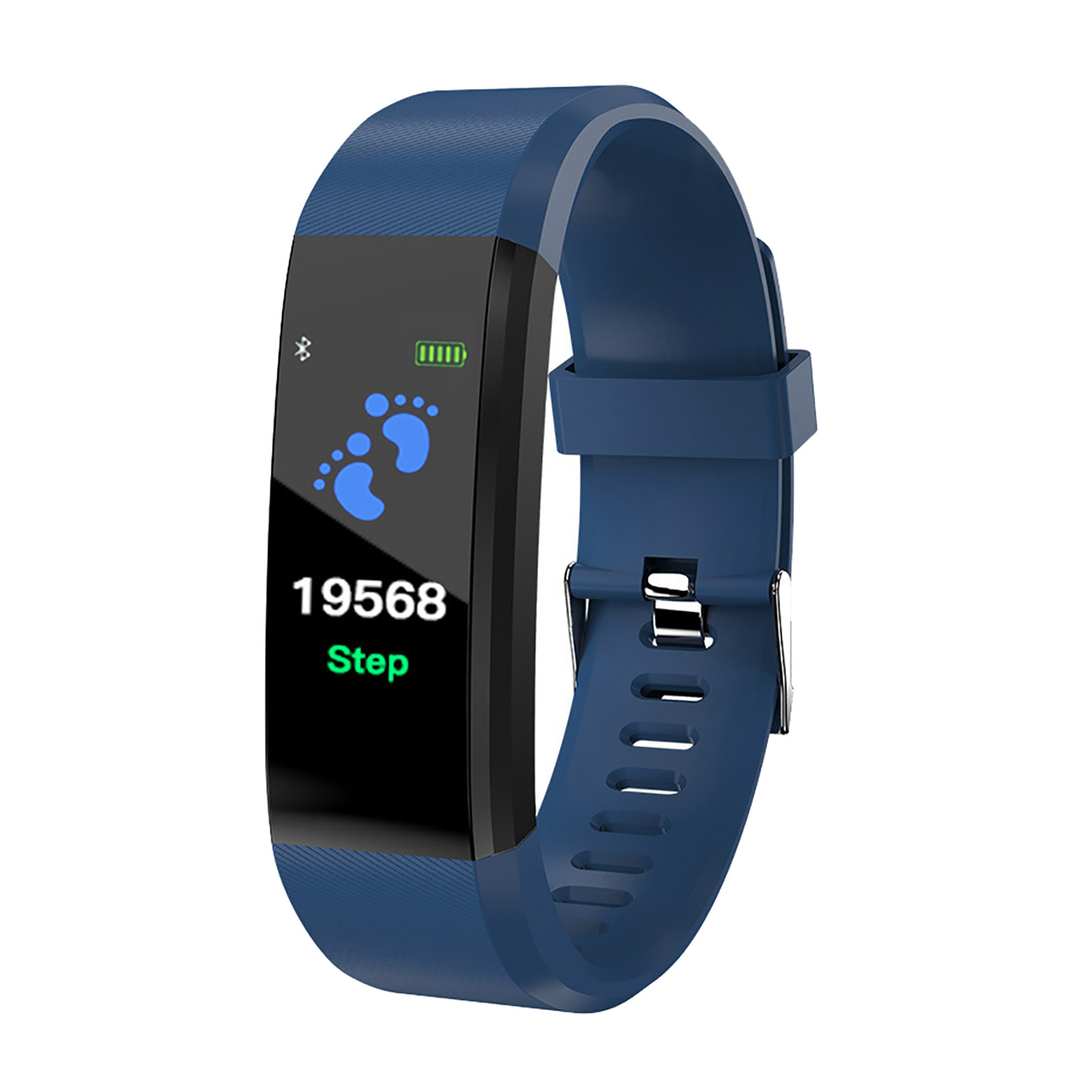 115plus Smart Watch With Sport Modes Waterproof Watches Heart Rate Blood Pressure Sleep Monitor 0.96 Inch Touch Screen Fitness Tracker blue