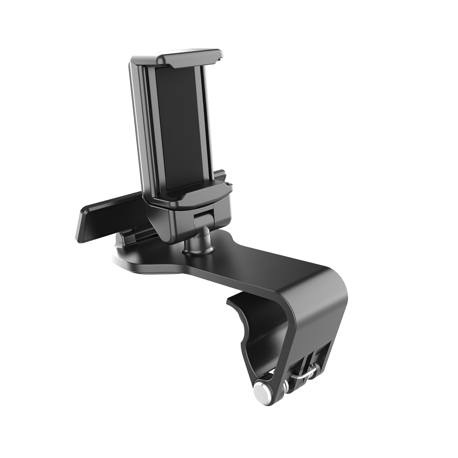 Mobile Phone Holder, Universal Bracket With Luminous Parking Number For Center Console Sun Visor 360 Degree Rotation Quick Disassembly Design black