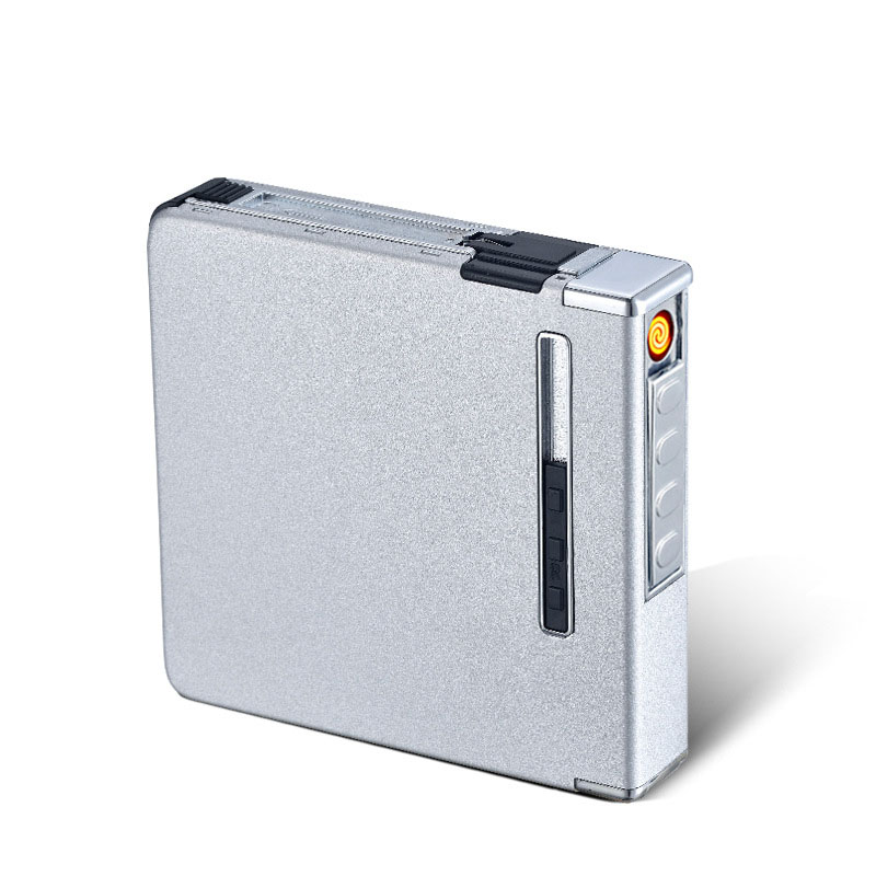 Wholesale Aluminum Metal Automatic Cigarette Case Box with USB