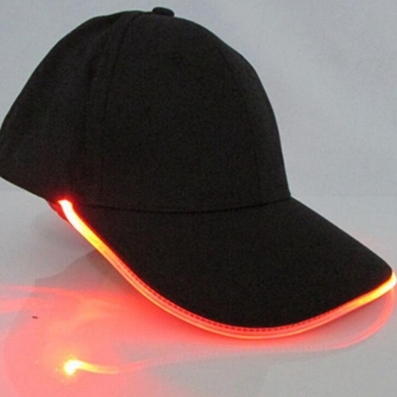 LED Light Glow Club Black Fabric Travel Hat