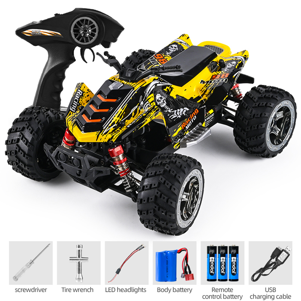 866-169 45km/h 1:16 2.4g Full-scale High Speed Car Toys 3-wire High-torque Steering Gear 550 Motor (with Brush) Remote  Control  Car Yellow
