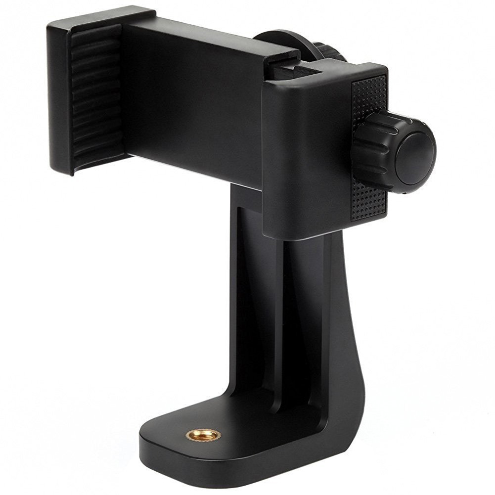 Adjustable Smartphone Tripod Adapter Holder Clip Mount Vertical Horizontal Clamp Selfie Stick black