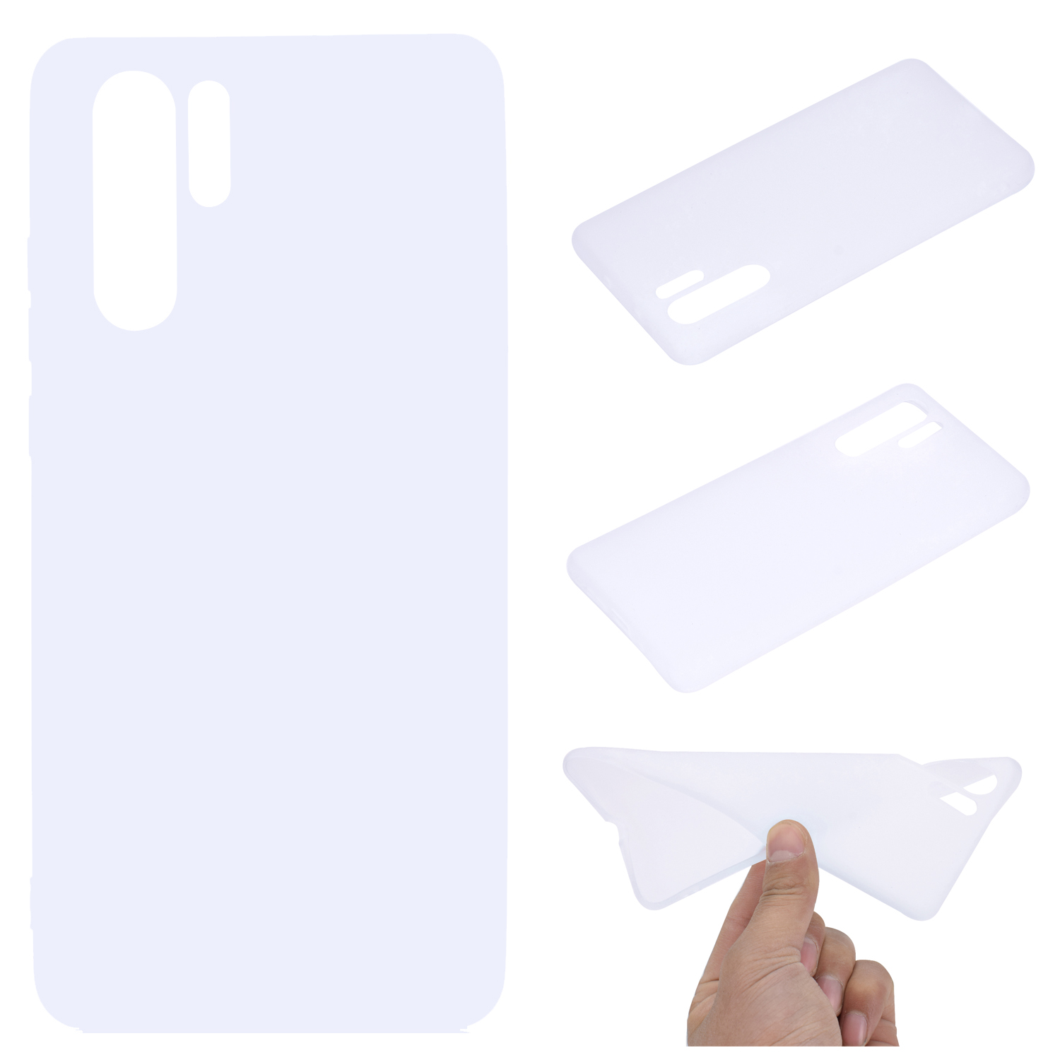 HUAWEI P30 pro Lovely Candy Color Matte TPU Anti-scratch Non-slip Protective Cover Back Case white