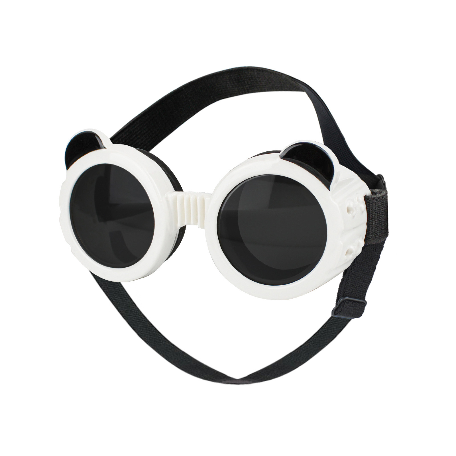 Dog Sunglasses, Dog Goggles With Ventilation Openings, UV Resistant Lenses, 2 Adjustable Elastic Bands, Small Dog Sunglasses For Kittens And Puppies Black and White