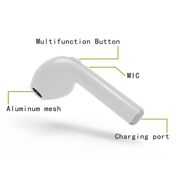 [US Direct] Mini Earbuds Earphone Wireless Bluetooth Headsets Headphones white_Single ear without charging box