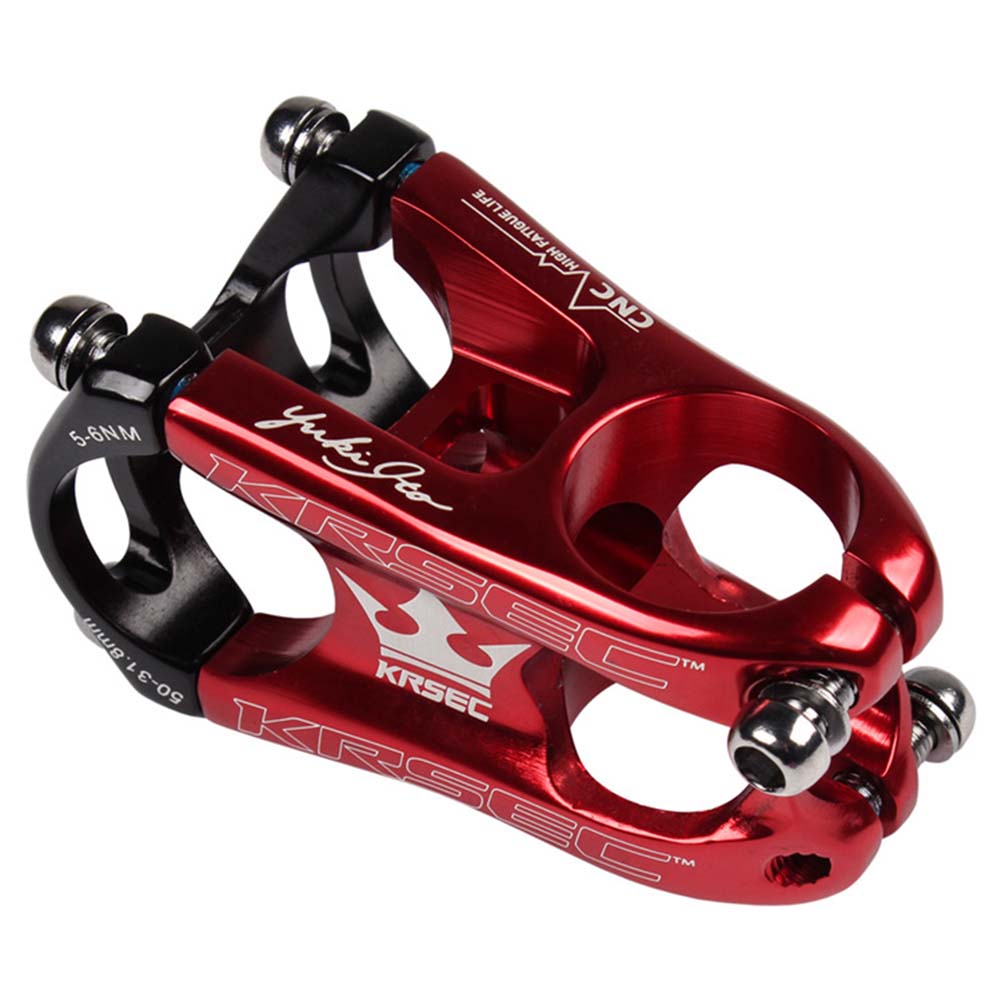 Bike Stem 31.8 mm Aluminium Alloy Downhill Bicycle Stem MTB Cross Country XC Bike Accessories Red black 50MM