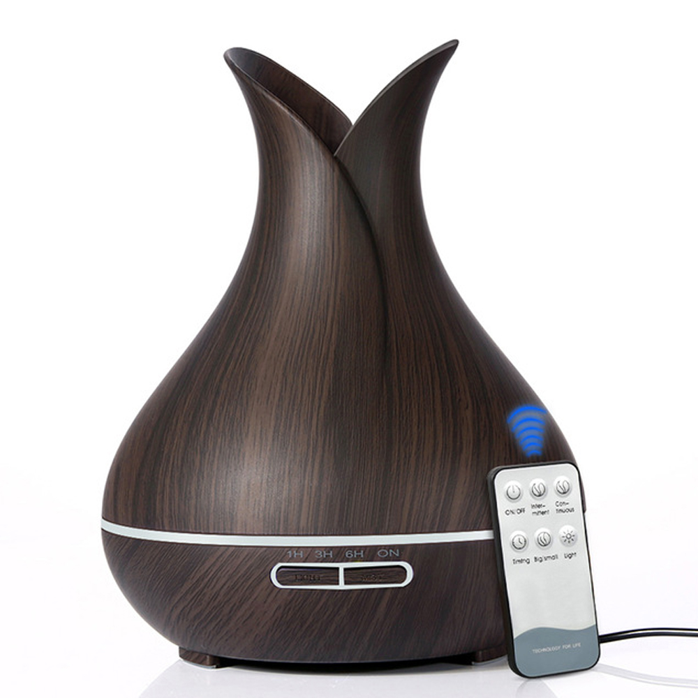 Wholesale Home 400ML Vase Shape Wood Grain Remote Control Air ...