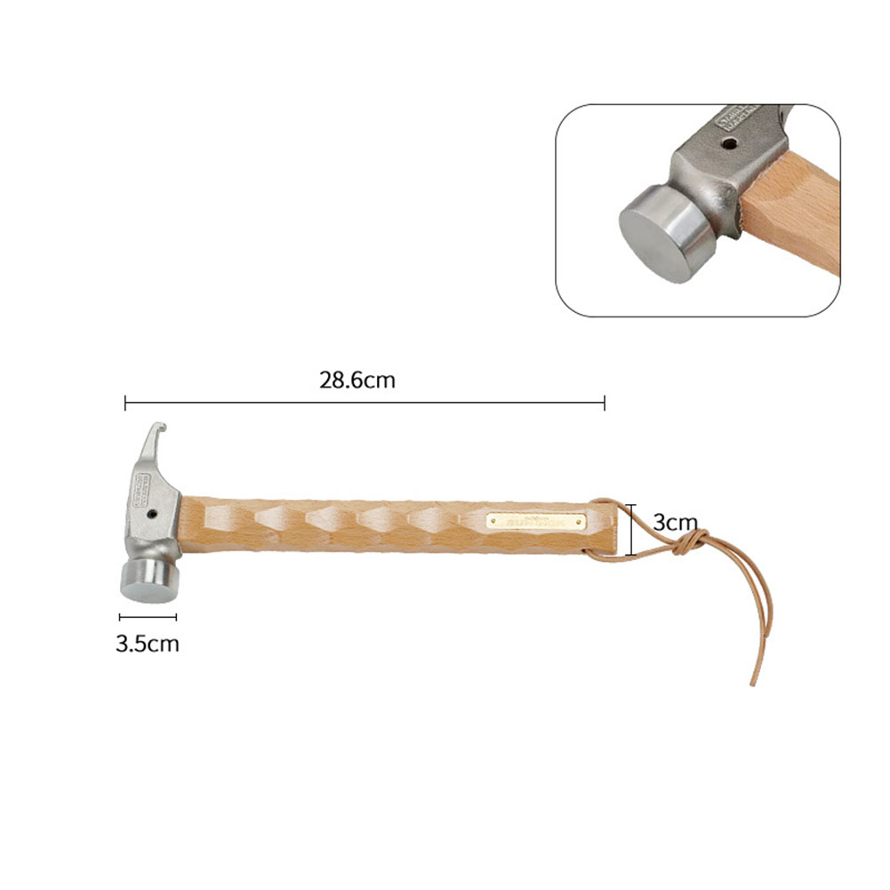 Camping Hammer Tent Nail Puller Diamond-shaped Beech Wood Handle
